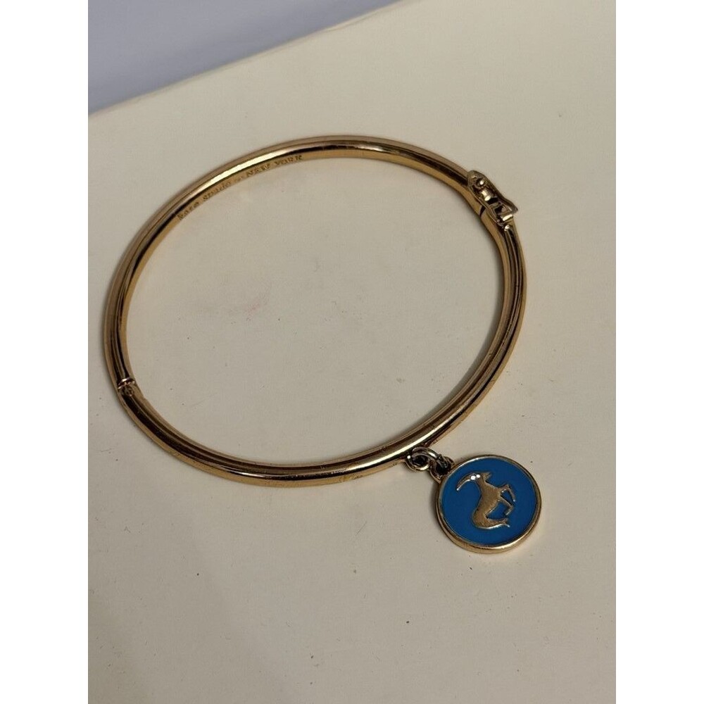 Kate Spade Capricorn Zodiac Bangle Bracelet w/ Blue Enamel Charm